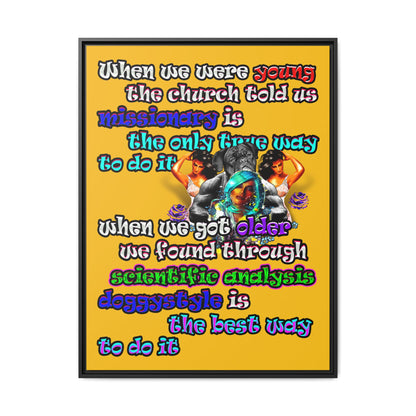 doggystyle - framed canvas art (yellow)