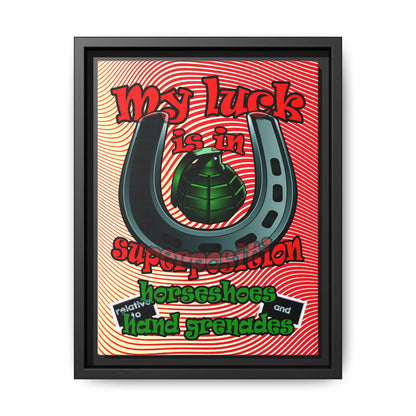 my luck - framed canvas art (yellow-orange wave)