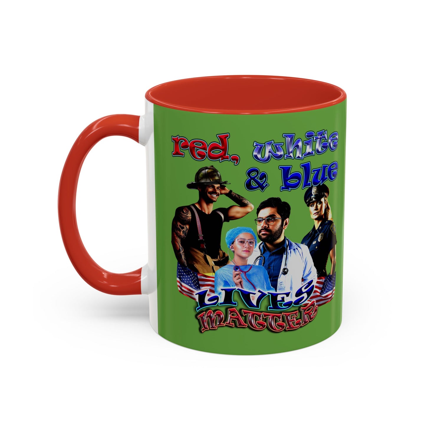rw&b lives matter - Accent Mug (green)