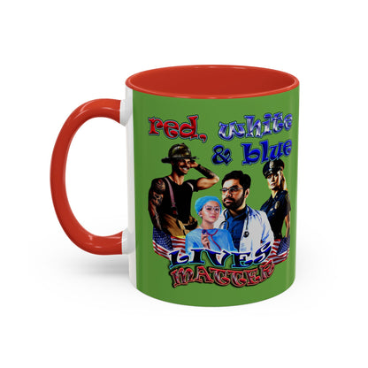 rw&b lives matter - Accent Mug (green)