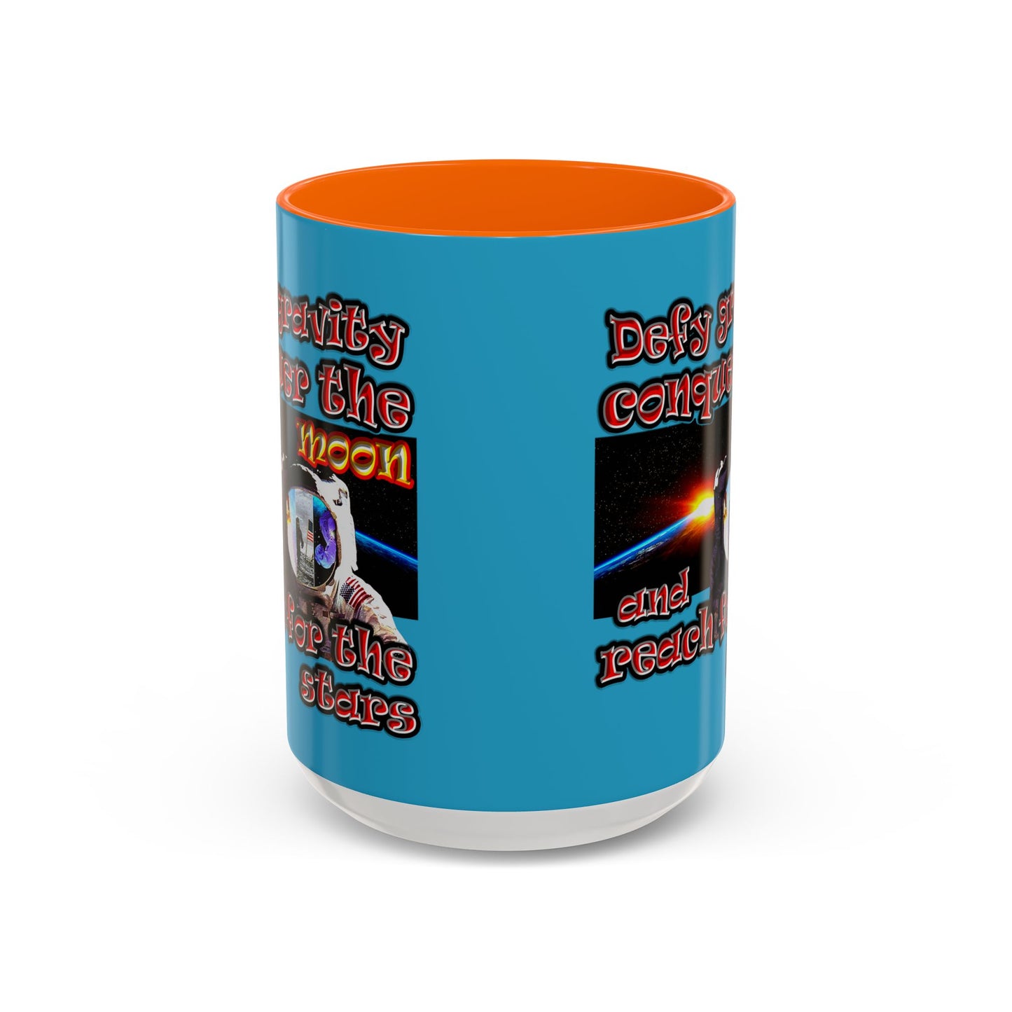 defy conquer reach - Accent Mug (turquoise)
