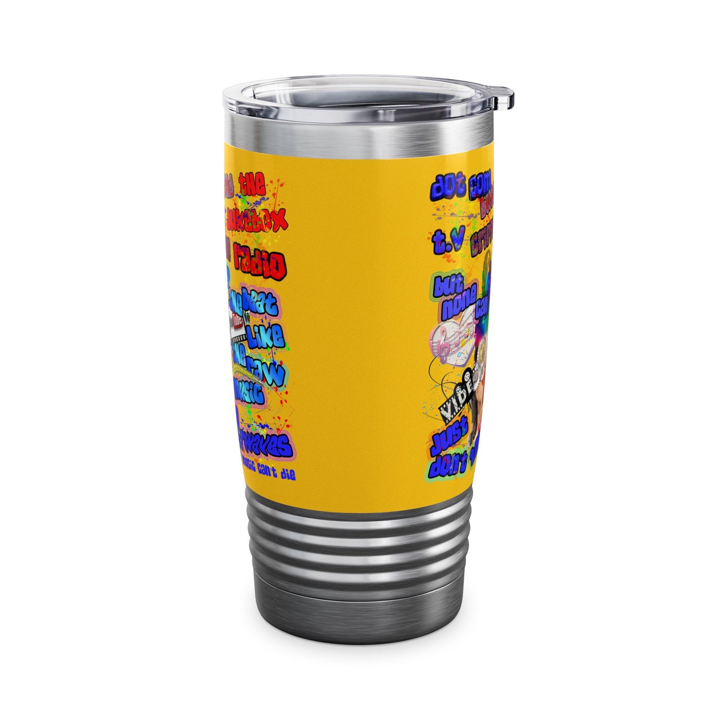 drop the beat - Ringneck Tumbler, 20oz (yellow)
