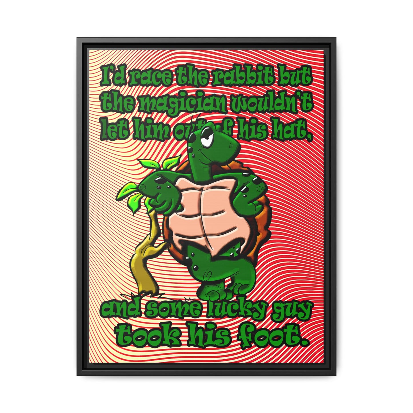 turtle race - framed canvas art (yellow-orange wave)