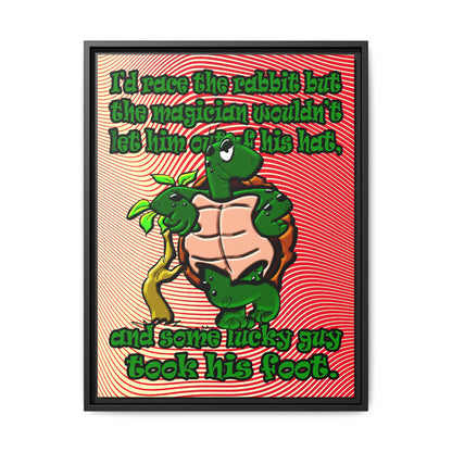 turtle race - framed canvas art (yellow-orange wave)