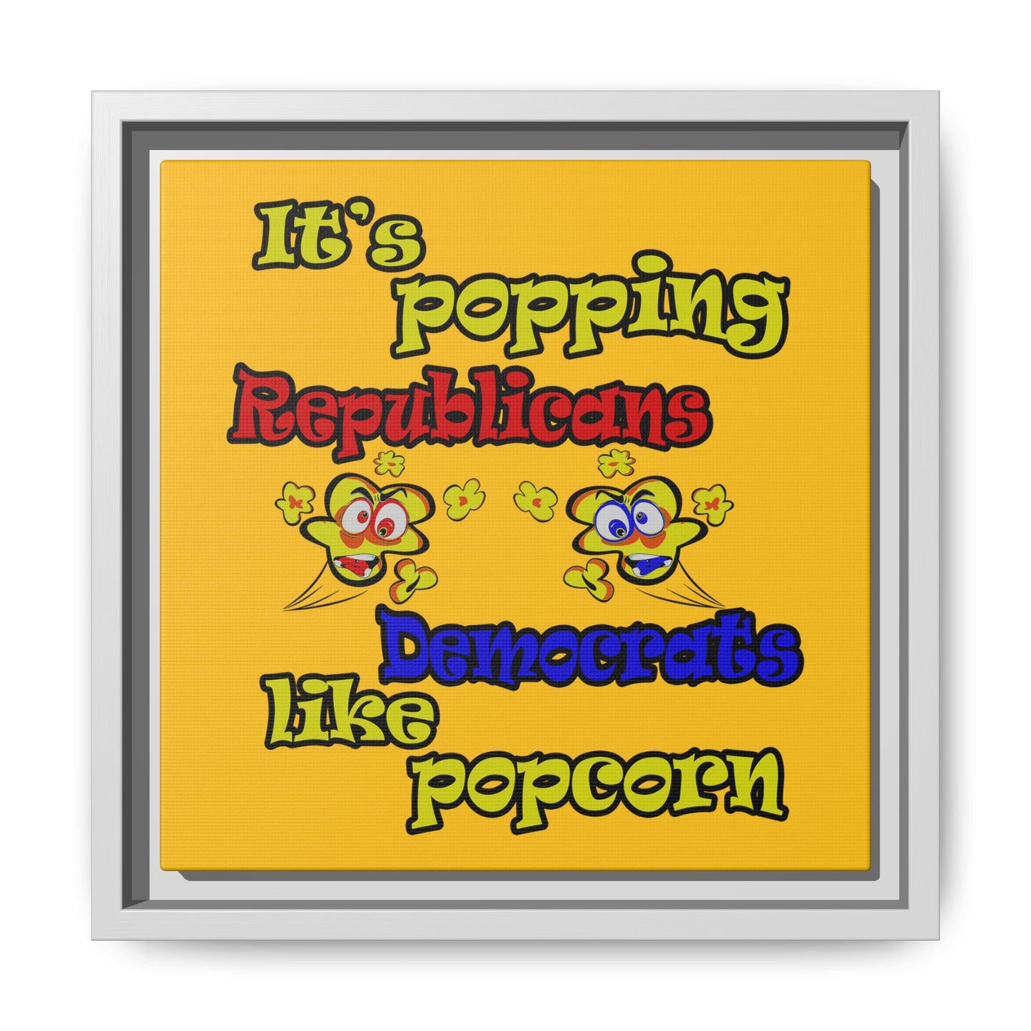 popping like popcorn - framed canvas art (yellow)
