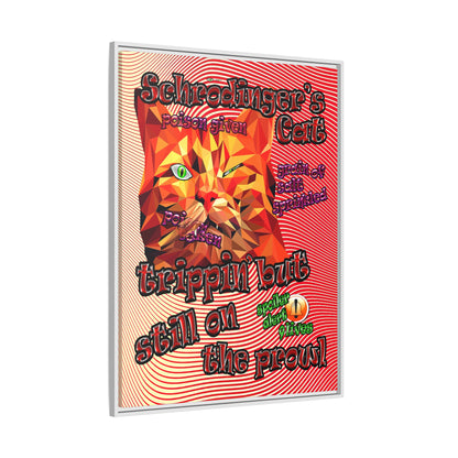 schrodinger's cat - framed canvas art (yellow-orange wave)