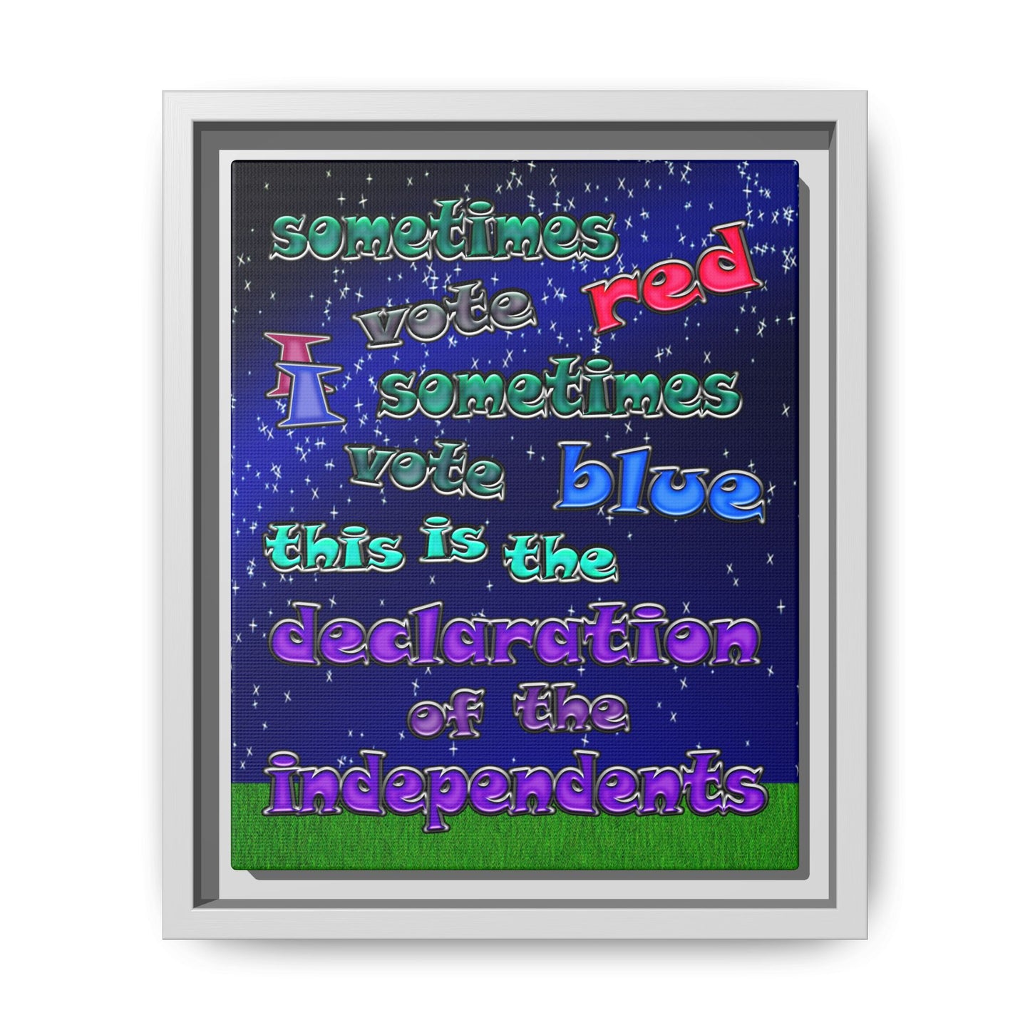 declaration of the independents - framed canvas art ('snoops' background)