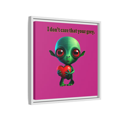 I don't care that your grey - framed canvas art (pink)