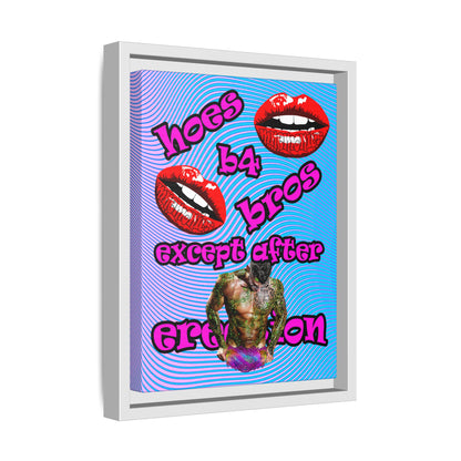 hoes b4 bros - framed canvas art (light blue-purple wave)