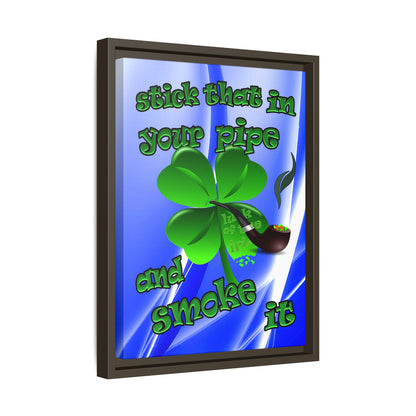 stick that in your pipe and smoke it - framed canvas art (blue-white wave)