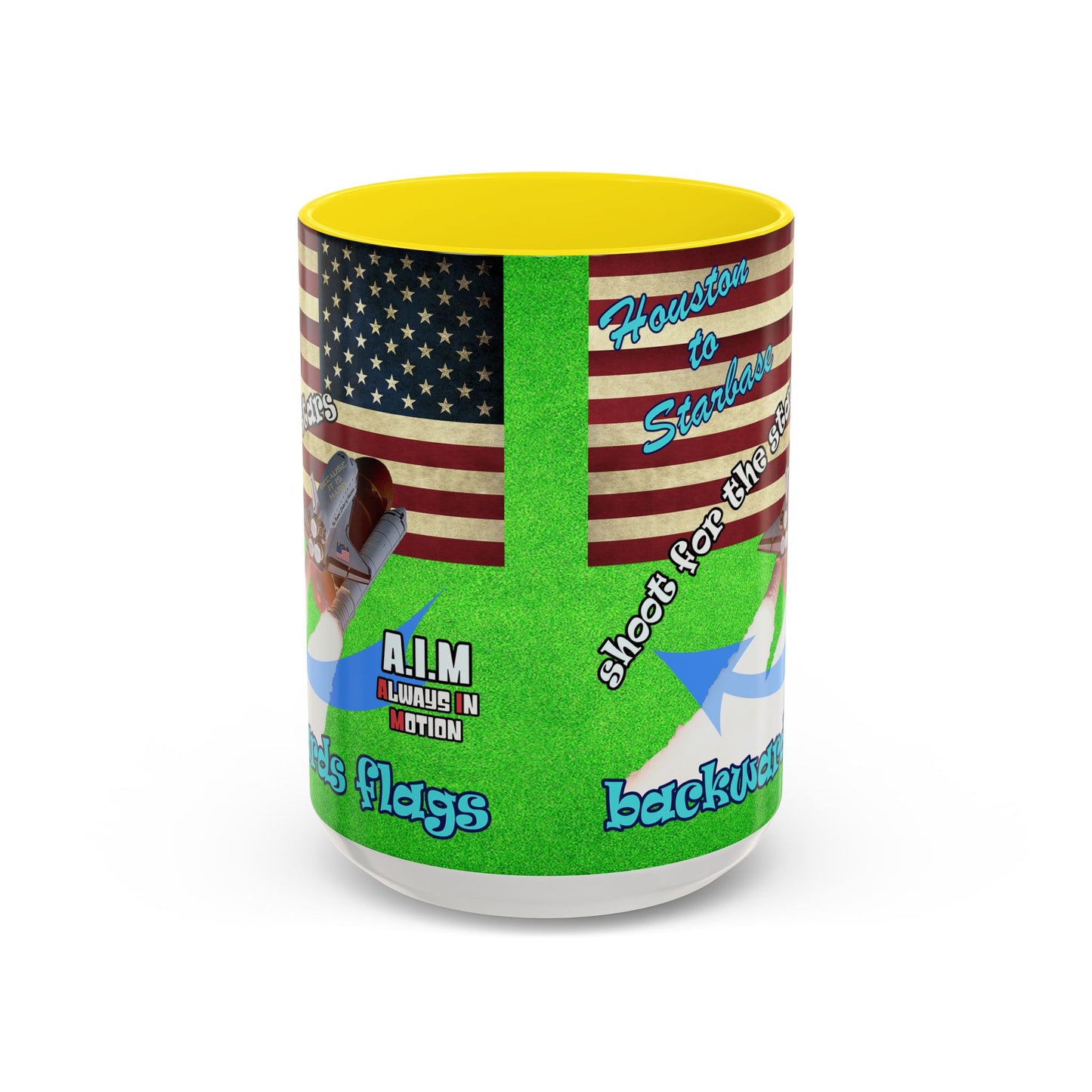 shoot for the stars - Accent Mug (green turf)