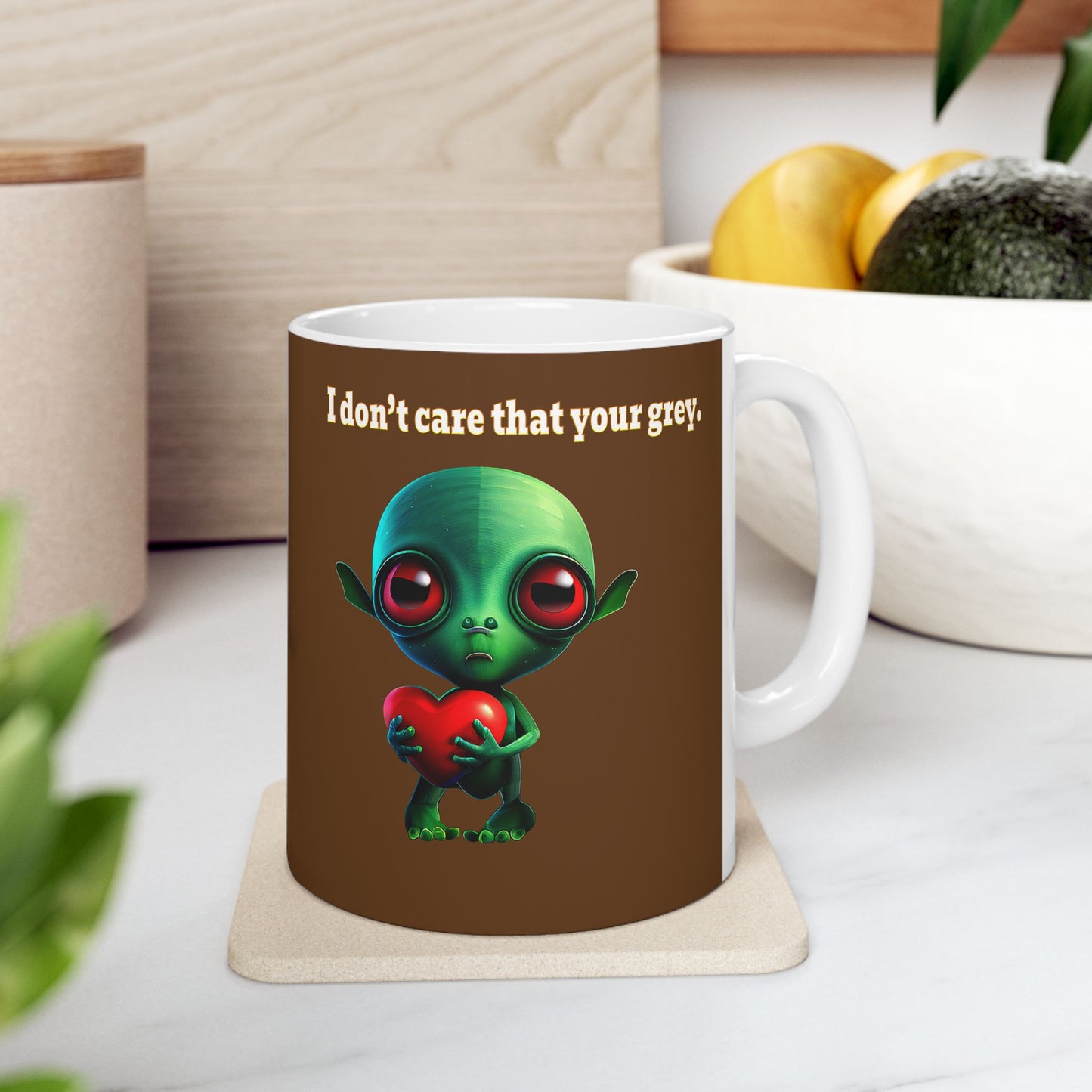 I don't care that your grey - White Mug (brown)