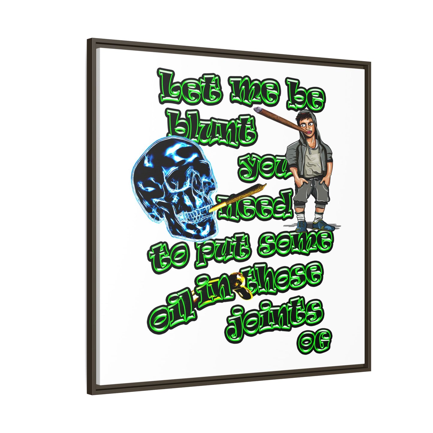 og - framed canvas art (white)
