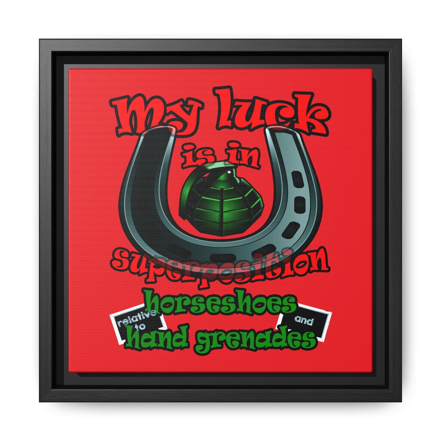 my luck - framed canvas art (red)
