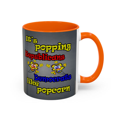 popping like popcorn - Accent Mug (grey-light grey)