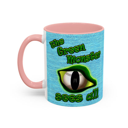 green monster - Accent Mug (faded blue)