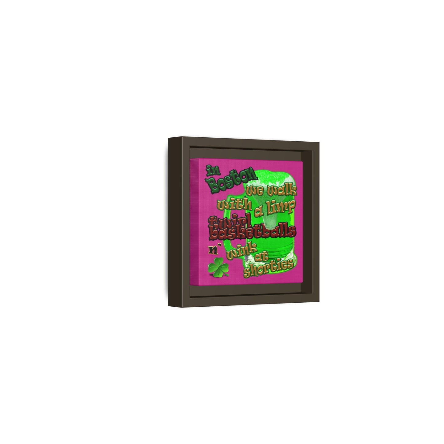celtics logo - framed canvas art (pink)