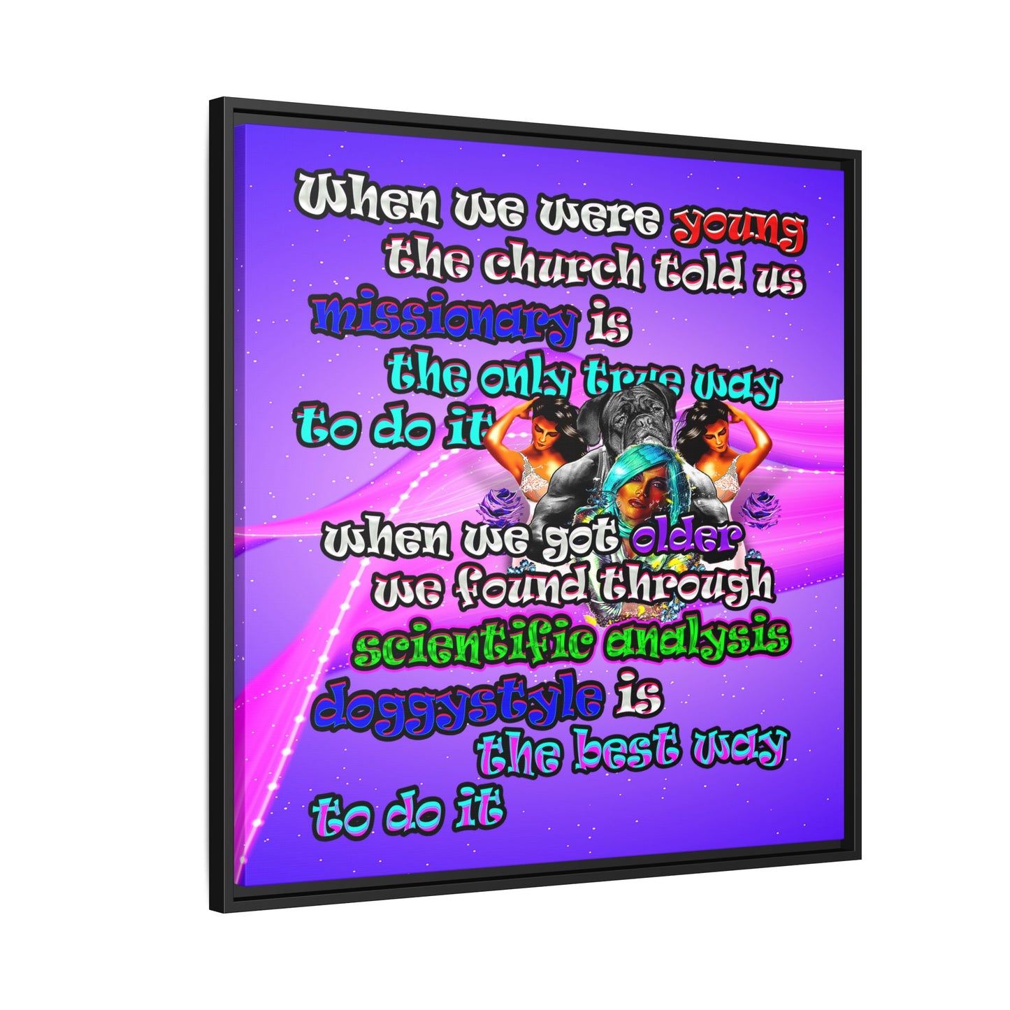 doggystyle - framed canvas art (purple-pink wave)