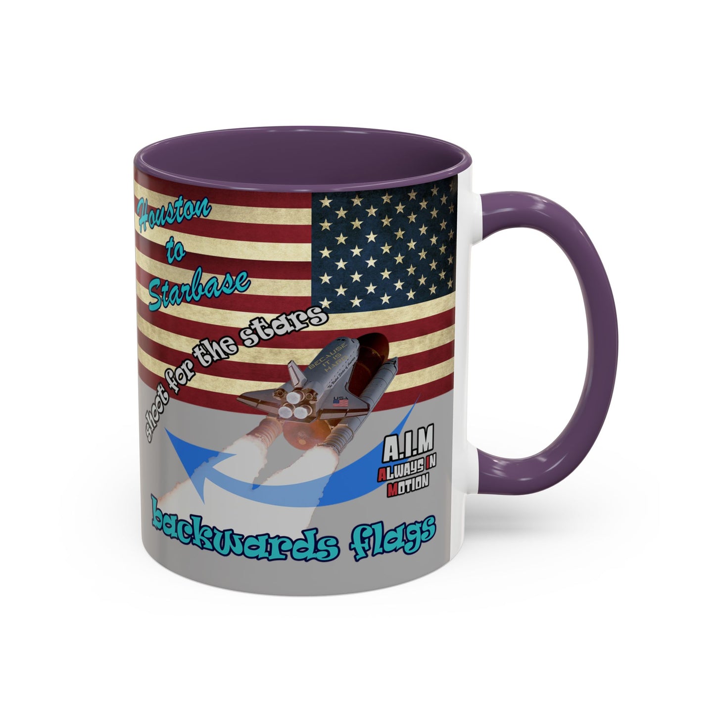 shoot for the stars - Accent Mug (light grey)