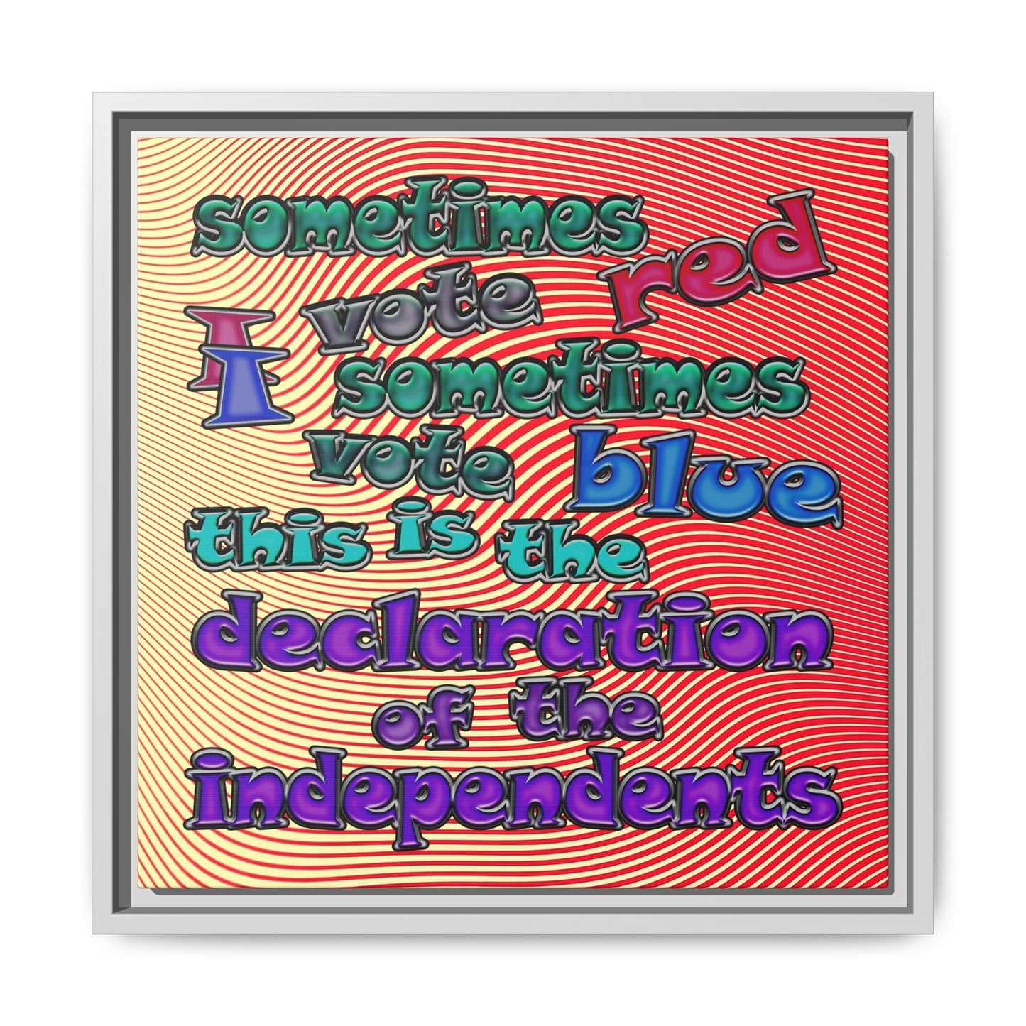 declaration of the independents - framed canvas art (yellow-orange wave)