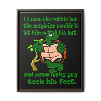 turtle race - framed canvas art (black)