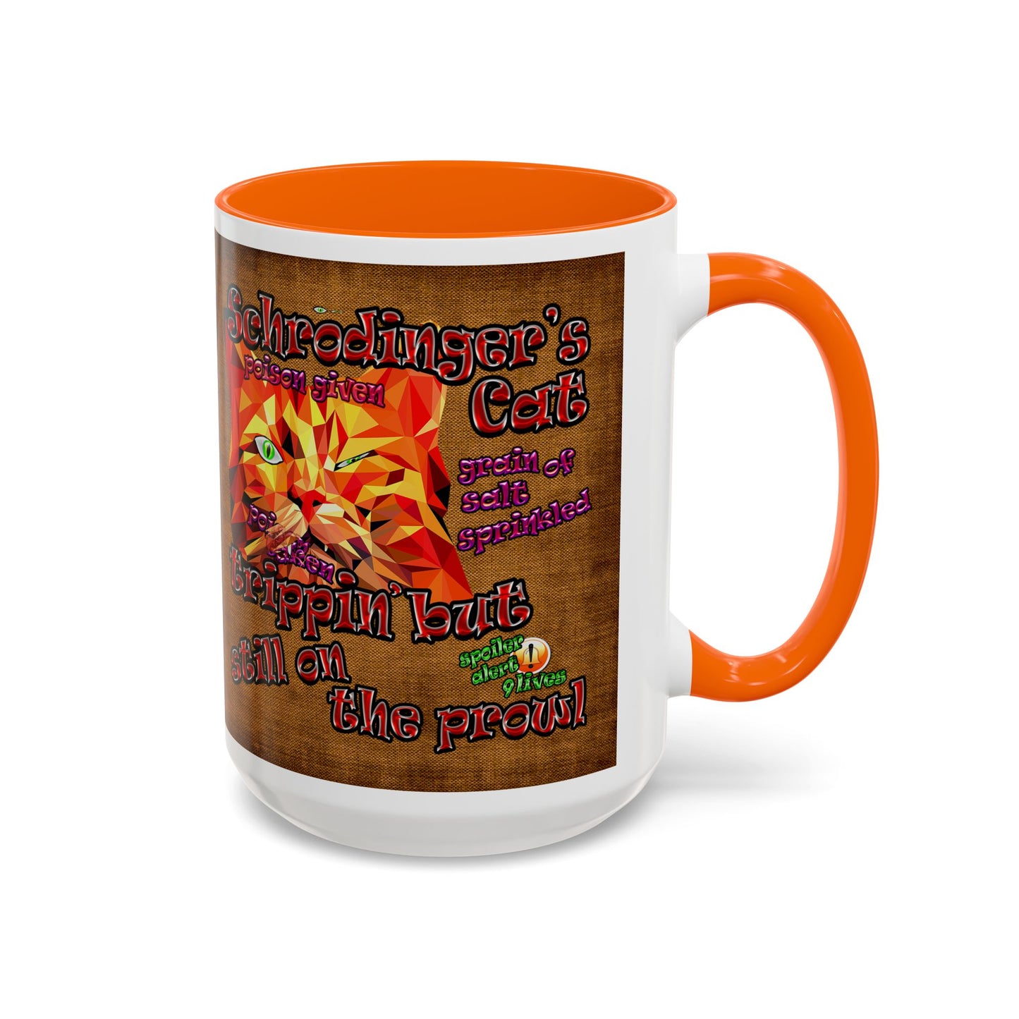 schrodinger's cat - Accent Mug (brown papyrus)