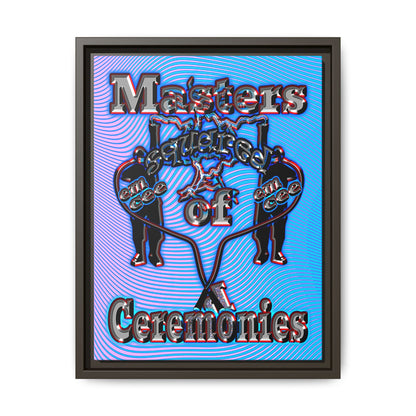 em cee squared - framed canvas art (light blue-purple wave)
