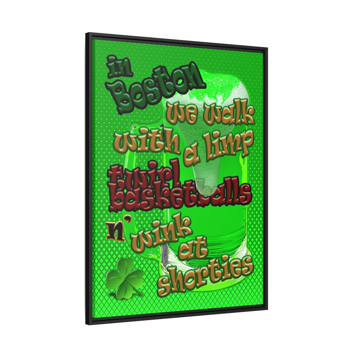 celtics logo - framed canvas art (logo green)
