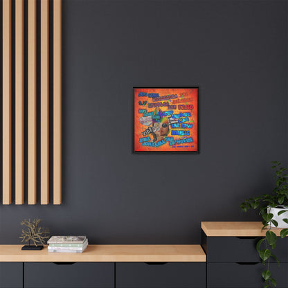 drop the beat - framed canvas art (burnt orange)