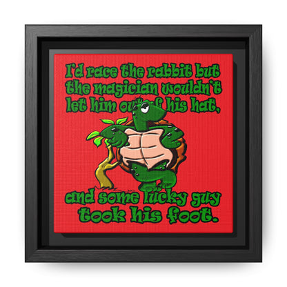 turtle race - framed canvas art (red)