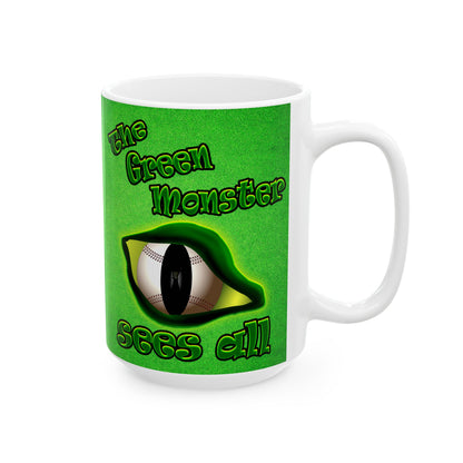 green monster - White Mug (green turf)