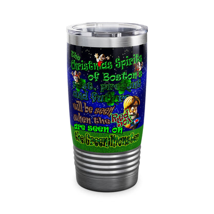 christmas spirits of boston - Ringneck Tumbler, 20oz ('snoops' background)