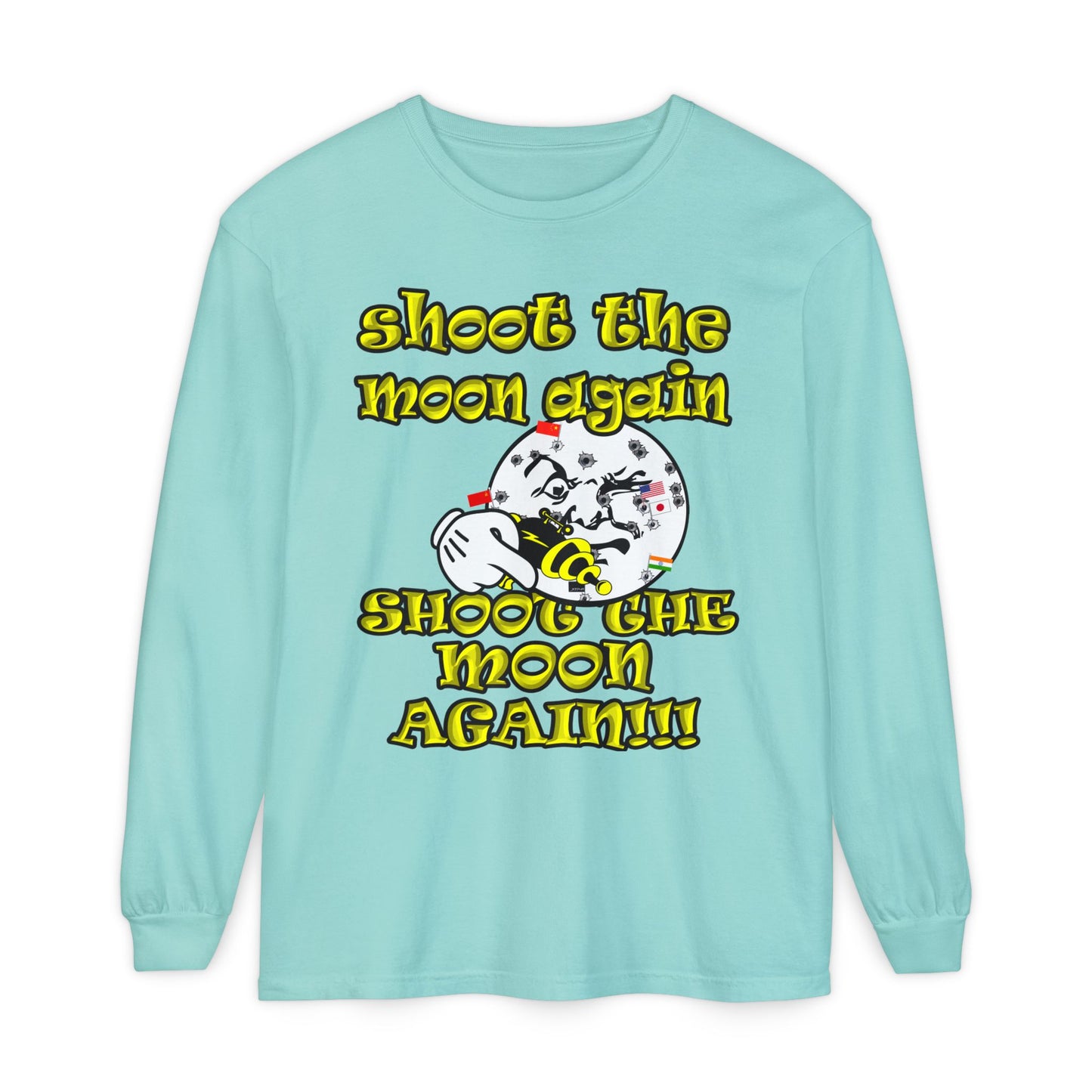 shoot the moon again - Unisex Garment-dyed Long Sleeve T-Shirt