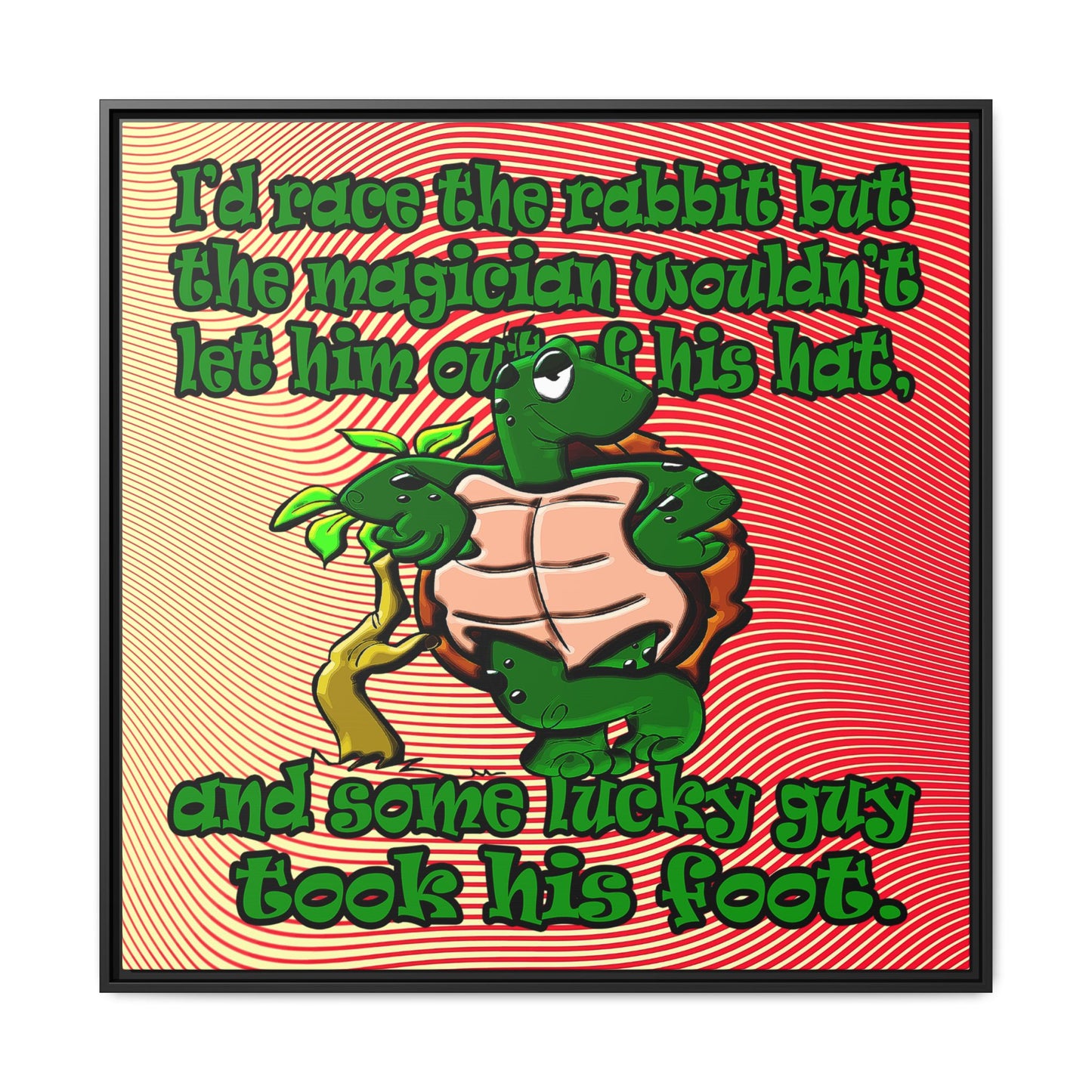 turtle race - framed canvas art (yellow-orange wave)