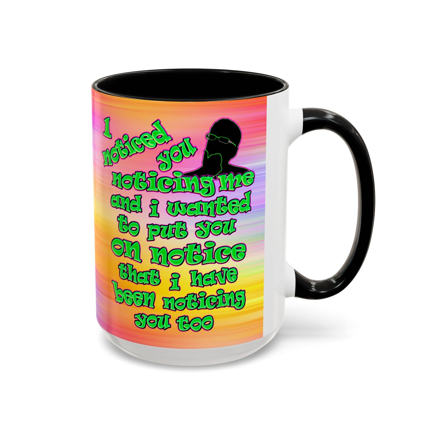 noticed you noticing - Accent Mug (color blur)