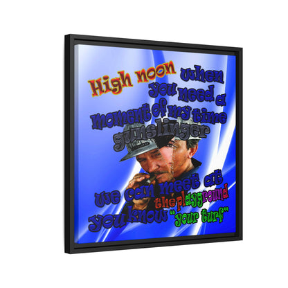high noon - framed canvas art (blue-white wave)