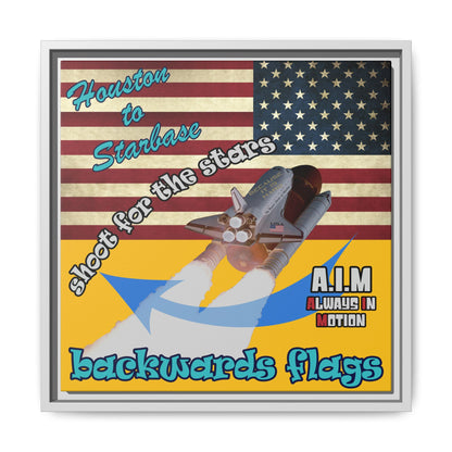 shoot for the stars - framed canvas art (yellow)