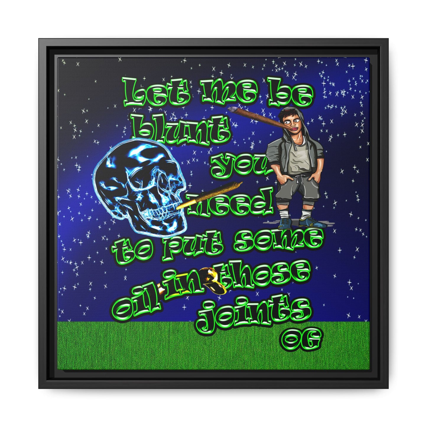 og - framed canvas art ('snoops' background)