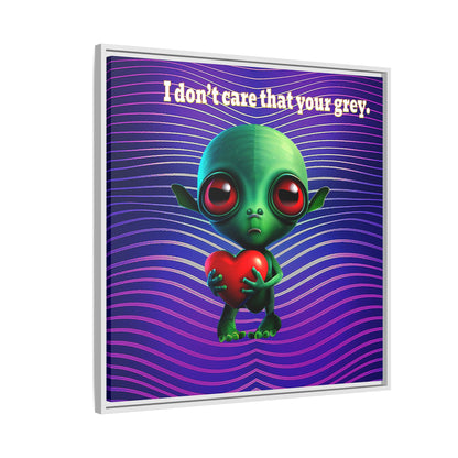I don't care that your grey - framed canvas art (purple wave)