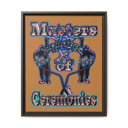 em cee squared - framed canvas art (light brown)