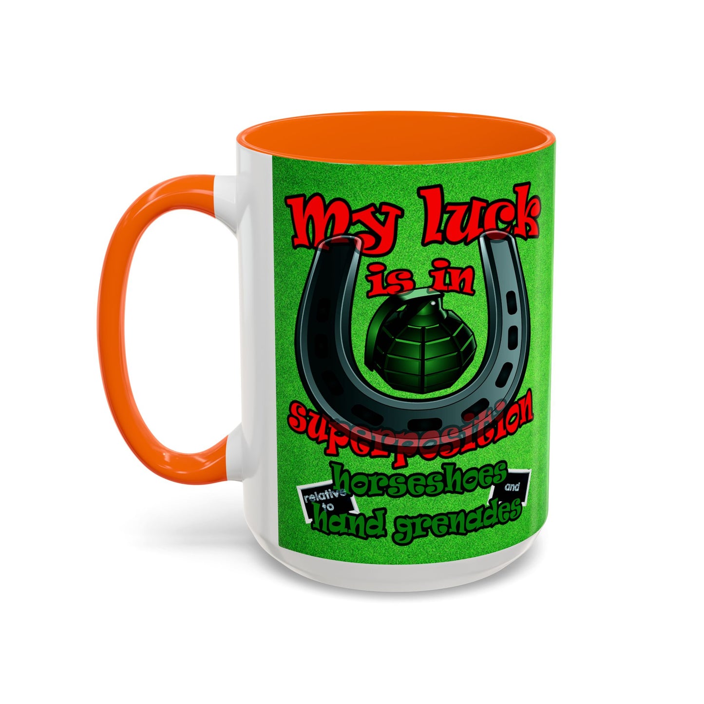my luck - Accent Mug (green turf)