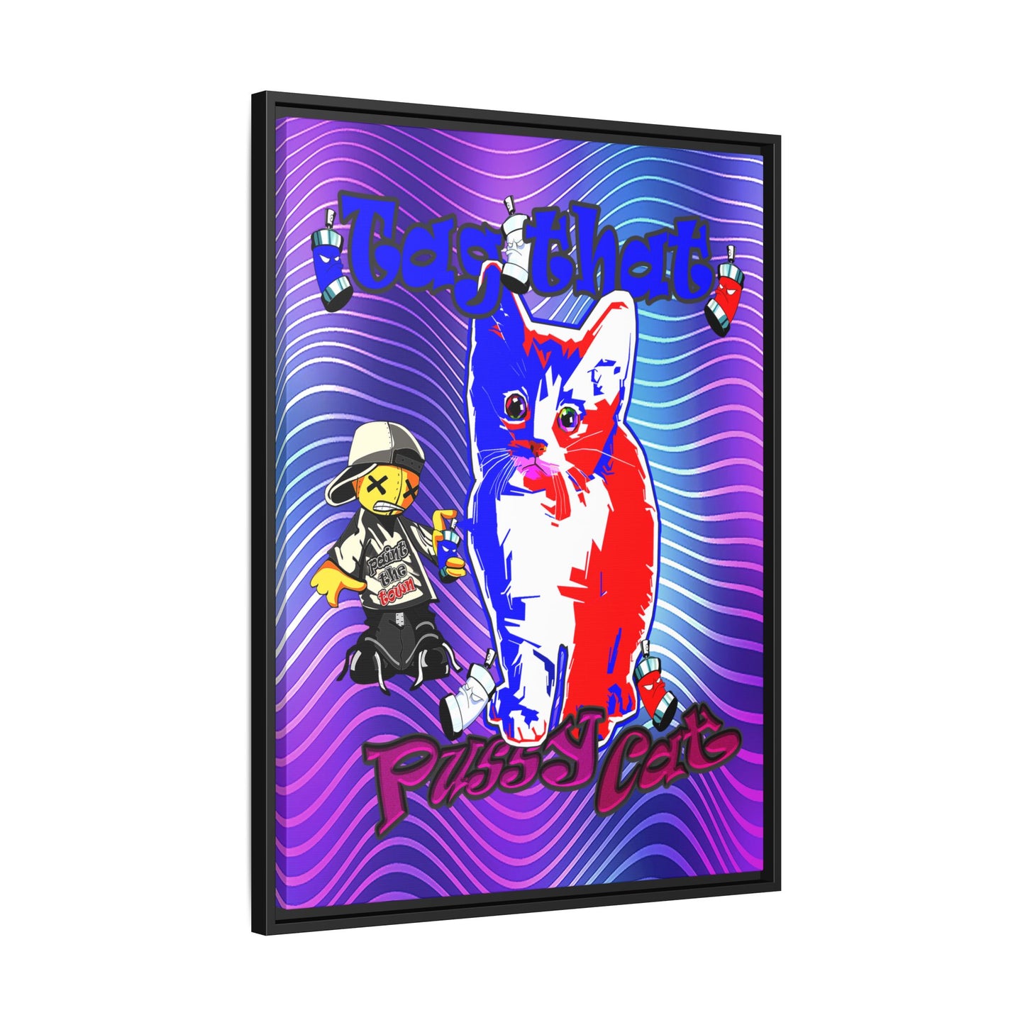 tag that - framed canvas art (purple wave)