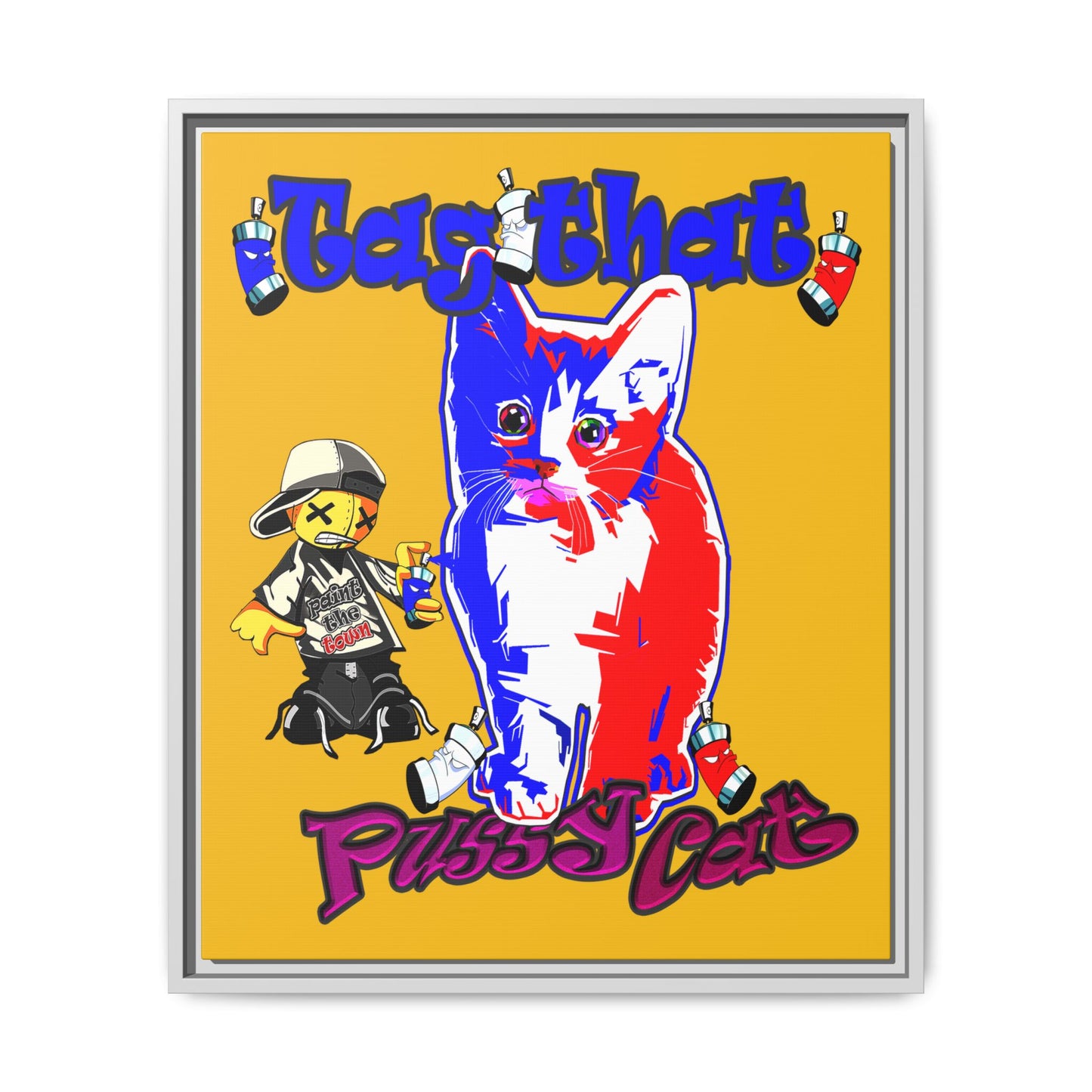 tag that - framed canvas art (yellow)