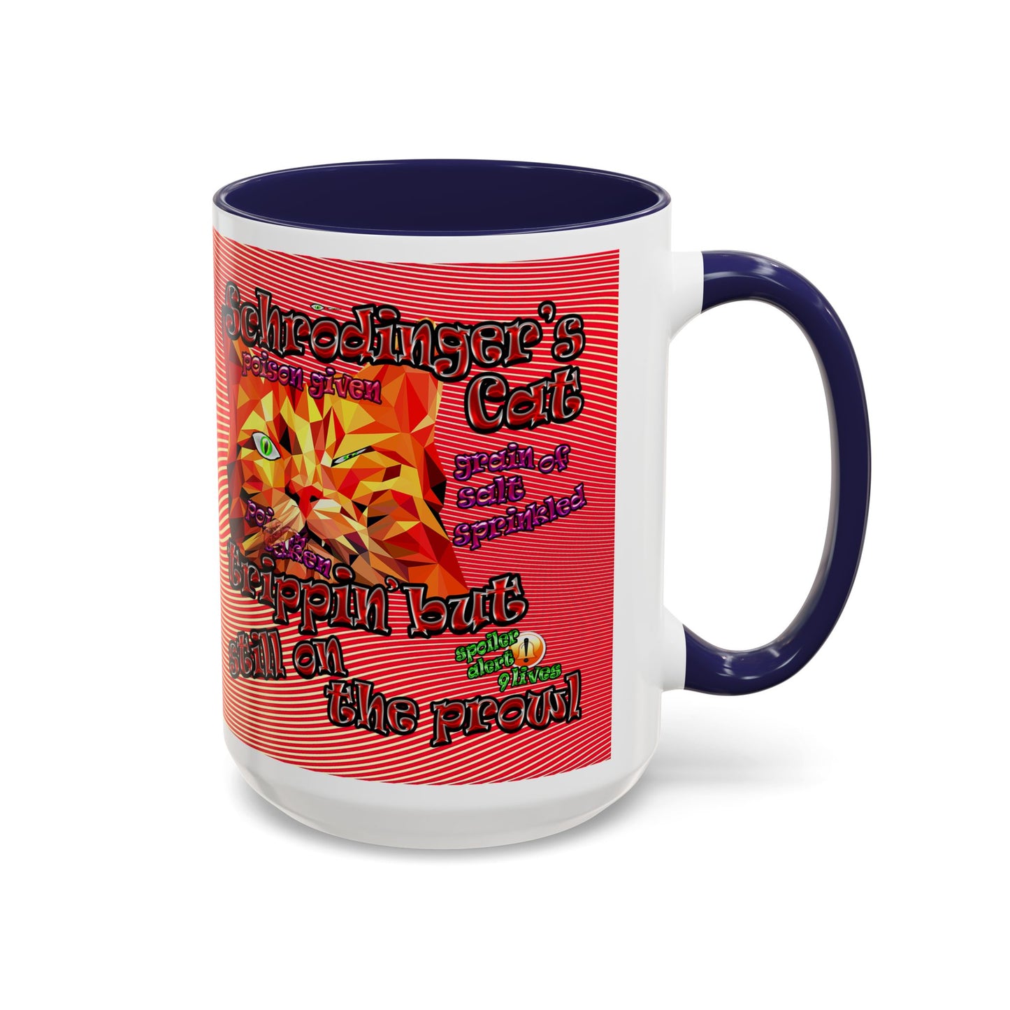 schrodinger's cat - Accent Mug (yellow-orange wave)