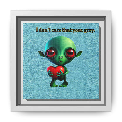 I don't care that your grey - framed canvas art (faded blue)