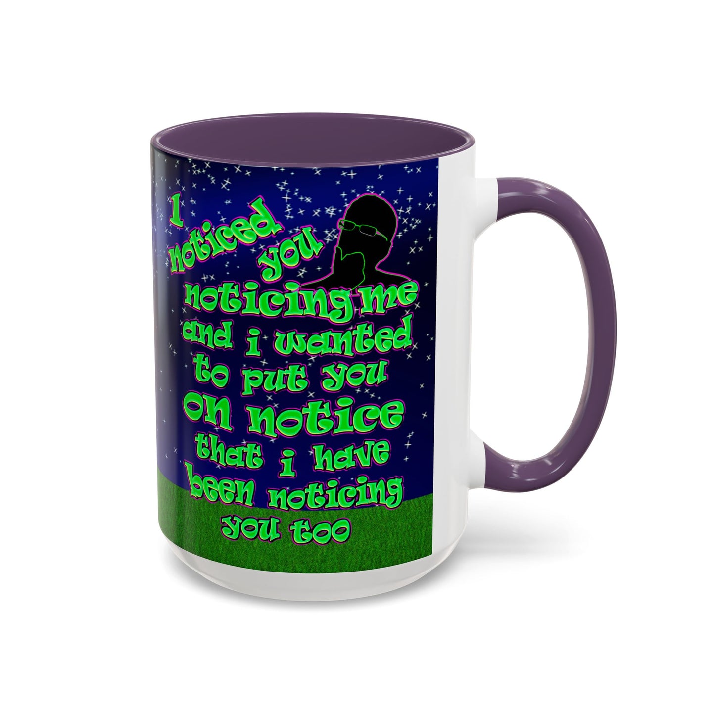 noticed you noticing - Accent Mug ('snoops' background)