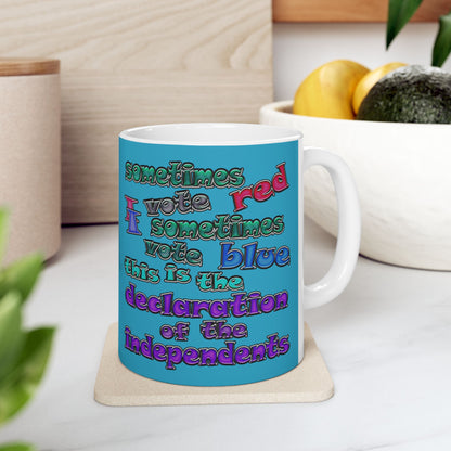 declaration of the independents - White Mug (turquoise)