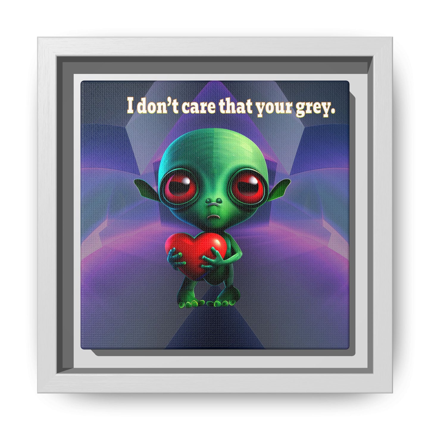 I don't care that your grey - framed canvas art (grey-pink wave)