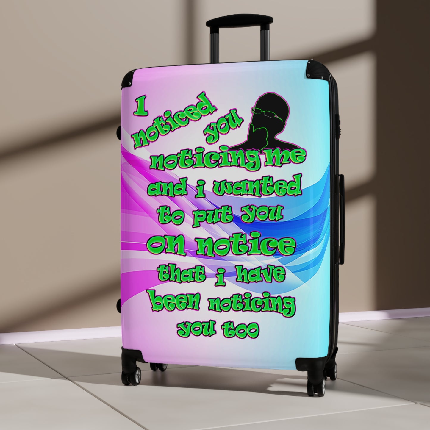 noticed you noticing - Suitcase (light blue-pink wave)