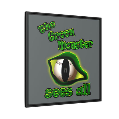 green monster - framed canvas art (dark grey)